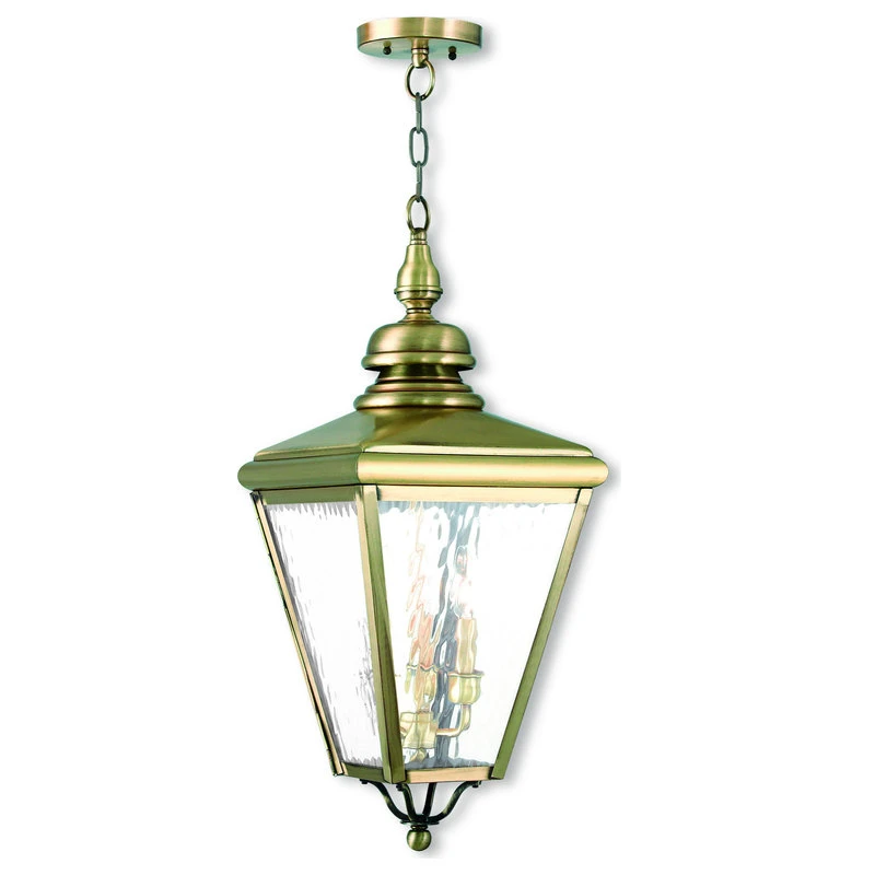 Brand new β¨ Livex Lighting Inc. Cambridge Outdoor Chain Lantern - Antique Brass, 3 π