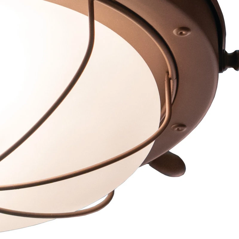 Brand new π Vaxcel Orleans Copper Coastal Ship Wheel Outdoor Flush Mount Ceiling Light White Glass π - Image 4