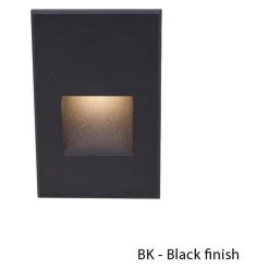 Outlet ✔️ WAC Lighting WL-LED200-C-BK 3.9W 1 LED Vertical Scoop Step Light-3 Inches Wide B ⭐
