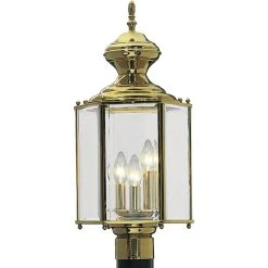 Buy 🧨 Progress Lighting 3-Light Post Lantern, Polished Brass ✔️