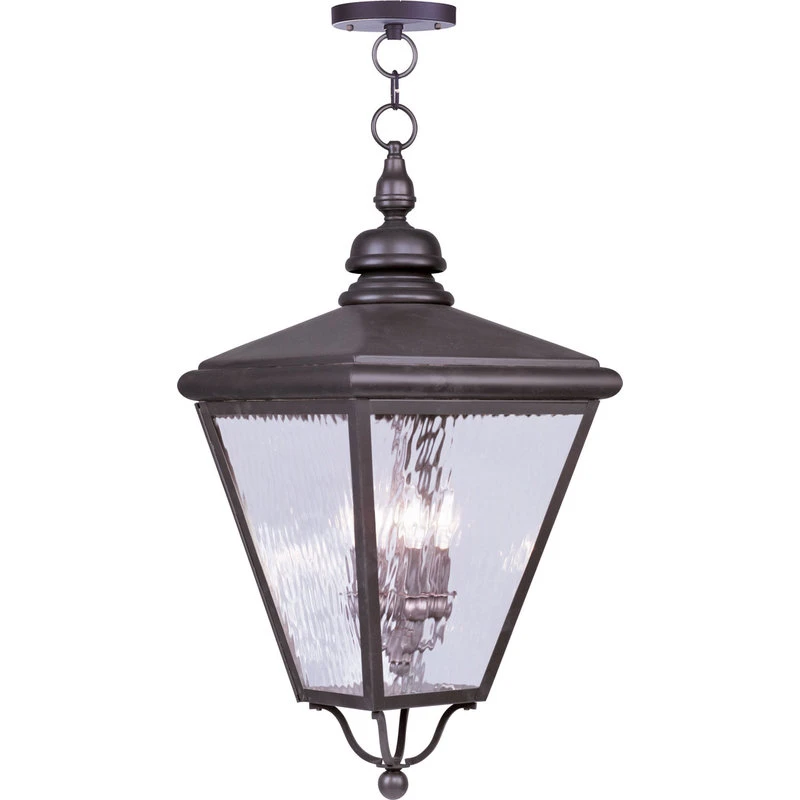 Brand new β¨ Livex Lighting Inc. Cambridge Outdoor Chain Lantern - Antique Brass, 3 π - Image 2