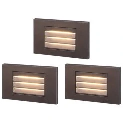 New 🔔 W86 Trading Co., LLC 5W Louvered Dimmable LED Step Lights, 3000K Warm White, Oil Bronze, Pack Of 3 🌟