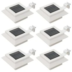 Deals 👍 Vida XL LLC VidaXL 6x Outdoor Solar Lamps LED Square 4.7" White Garden Patio Path Lighting 🎉