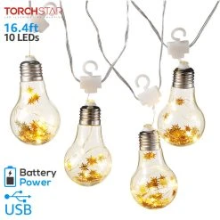 New 😍 W86 Trading Co., LLC TORCHSTAR 16.4ft LED String Lights, Battery And USB Operated, Warm White 👏