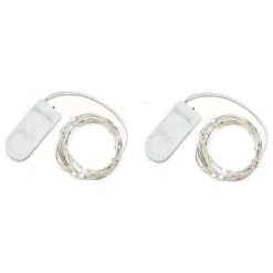 Discount 🤩 Unido Box String Starry 20 LEDs Silver Wire Lights, Set Of 2, Warm White ⌛