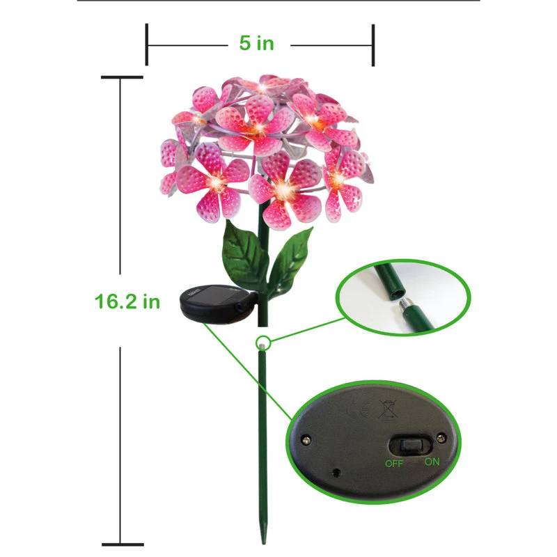 Best deal ❤️ Touch Of ECO Solar LED Metal Flower Stake Lights, Pink ✔️ - Image 4