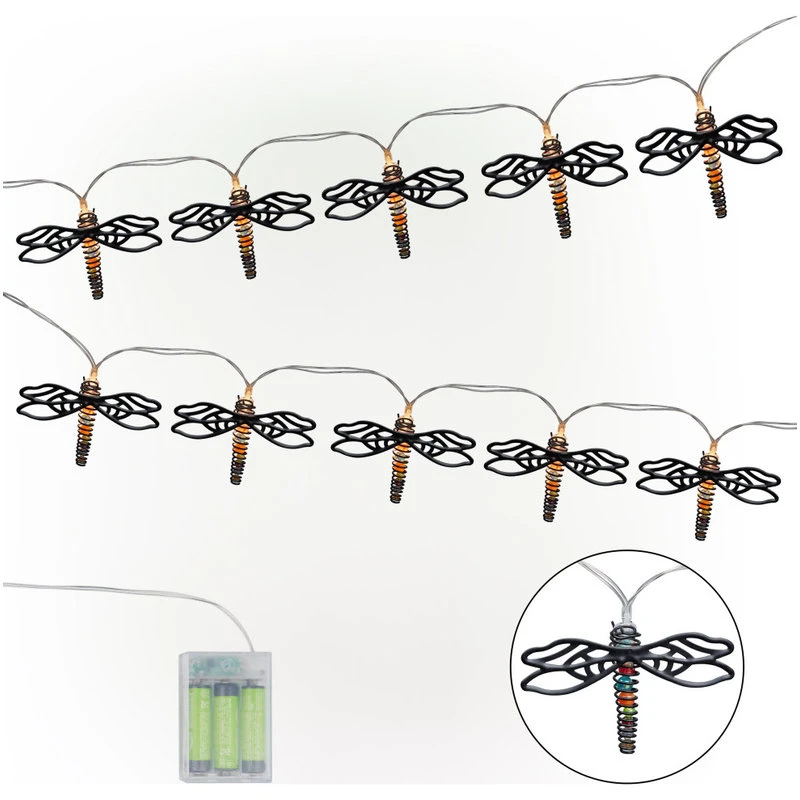 Buy π Alpine Corporation 93"L Indoor 10-Bulb Decorative Metal Dragonfly LED String Lights π - Image 2