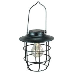 Best Sale ⭐ Direct International Rustic Industrial Cage Style Solar Powered LED Fairy Light Hanging Lantern 💯
