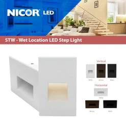 Best Pirce ⭐ NICOR Lighting STW Series Horizontal Wet Location LED Step Light, White ???? -Hinkley shop 40a1ec580f6a8321 9794 w800 h800 b0 p0