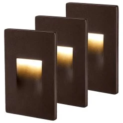 Discount 👍 W86 Trading Co., LLC Leonlite Calor 2.88" 1 LED Step Light, Warm White, Pack Of 3, Oil Rubbed Bronze 🔔