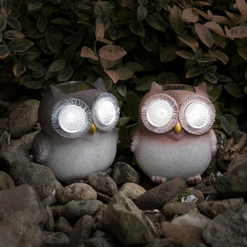 Owl Solar LED Garden Statue Set Of 2 By Pure Garden - Image 2