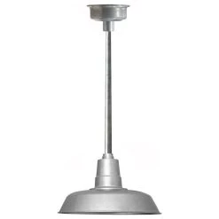 Budget 🎉 Cocoweb Inc. 16" Oldage LED Pendant Light, Galvanized Silver With Galvanized Silver Downrod 🛒