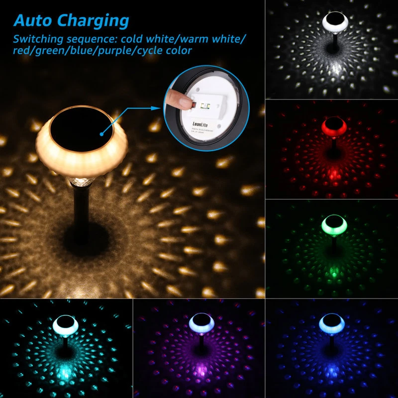 Cheapest π― W86 Trading Co., LLC LEONLITE 16-Pack Solar Pathway Colorful Lights, Dusk To Dawn Auto 7Colors Change π - Image 3