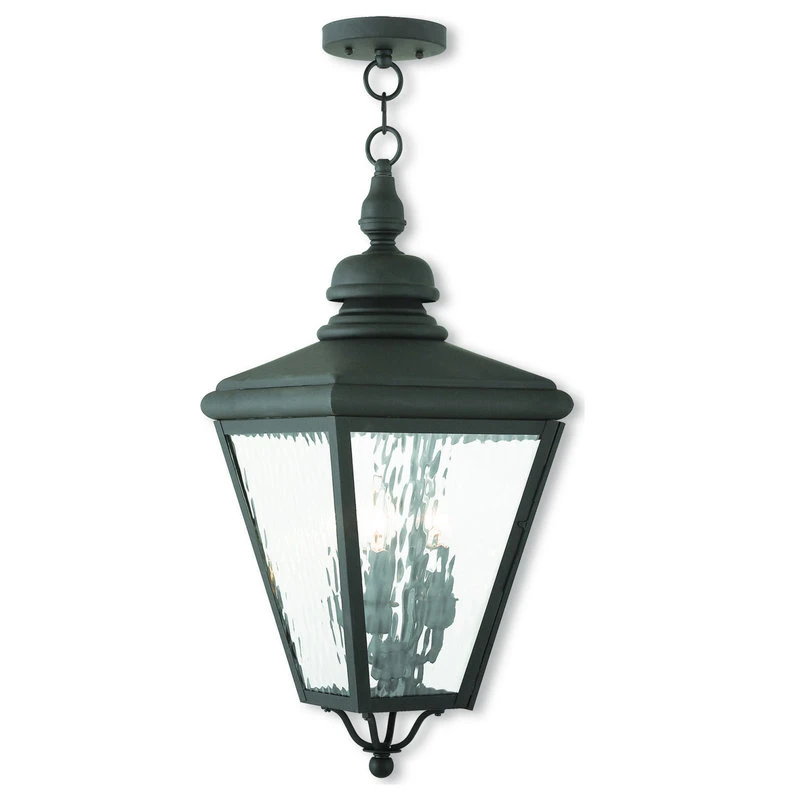 Brand new β¨ Livex Lighting Inc. Cambridge Outdoor Chain Lantern - Antique Brass, 3 π - Image 4