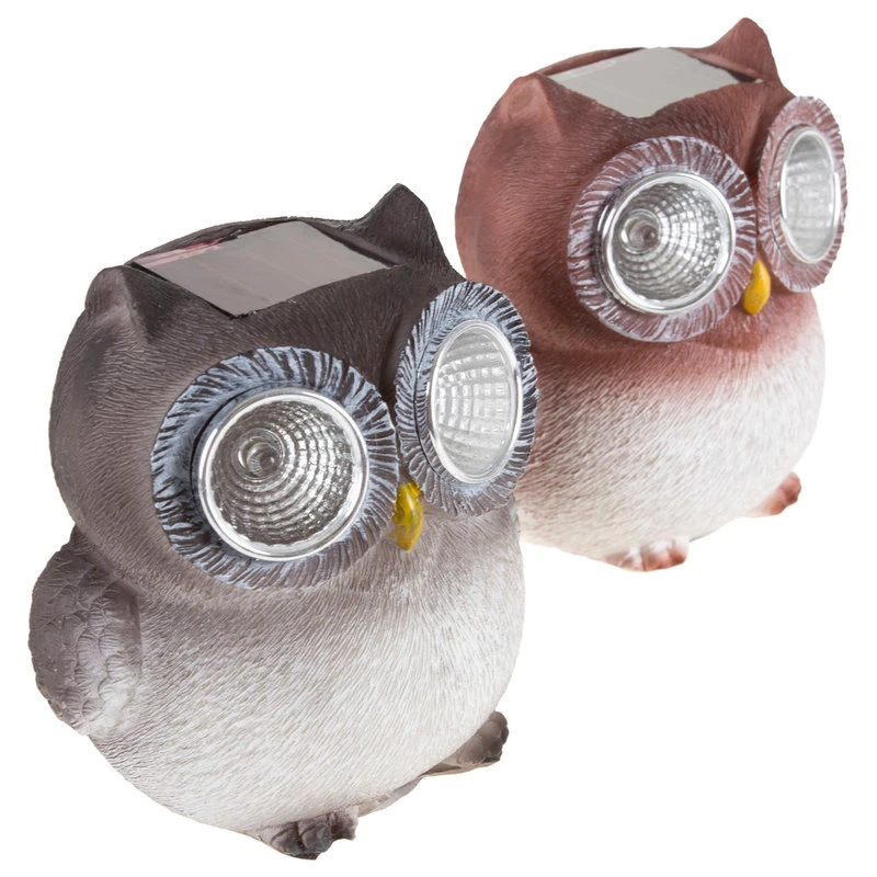 Owl Solar LED Garden Statue Set Of 2 By Pure Garden - Image 3