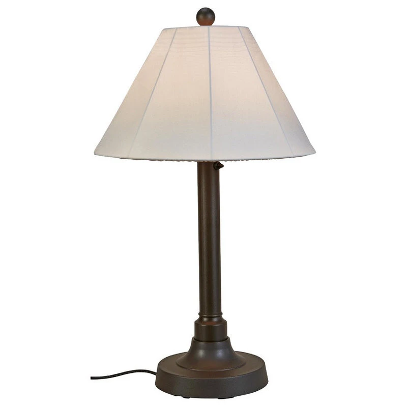 Best deal ✔️ Patio Living Concepts 34" Outdoor Table Lamp 2" Bronze Resin Body/Natural Canvas Sunbrella Shade Cover ❤️