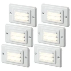 Budget 🛒 W86 Trading Co., LLC 6-Pack Step Lights Indoor, Wall Mount Stair Lights With Louver Faceplate, 3000K 😉