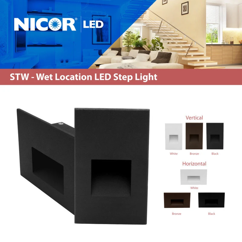Best Pirce βοΈ NICOR Lighting STW Series Horizontal Wet Location LED Step Light, Black π - Image 7