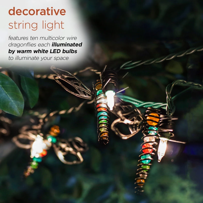 Buy π Alpine Corporation 93"L Indoor 10-Bulb Decorative Metal Dragonfly LED String Lights π - Image 4
