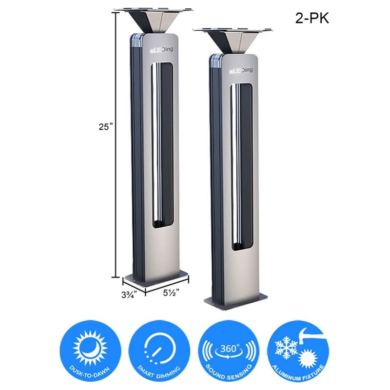 Outlet π ELEDing Solar Powered Sound Activated Integrated Walkway Safety Decoration, 2-Pack π - Image 2