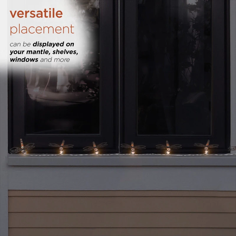 Buy π Alpine Corporation 93"L Indoor 10-Bulb Decorative Metal Dragonfly LED String Lights π - Image 5