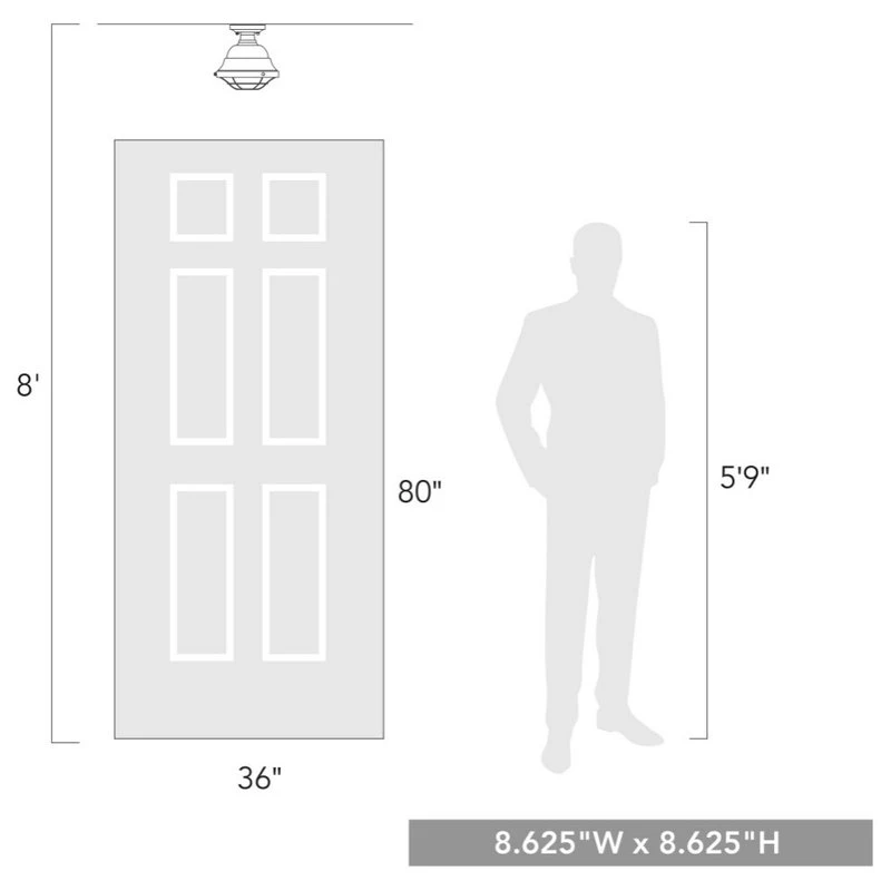 Outlet π Golden Lighting Bartlett Semi-Flush Outdoor With Textured Bronze Metal Cage, UV Shade π― - Image 6