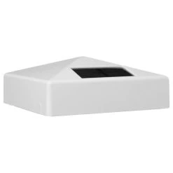 Discount 🎁 Classy Caps White Aluminum Oxford Set Of 2 Solar Post Cap SLX772W 🛒