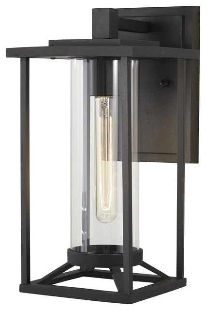 Best deal ❤️ Minka Aire Trescott 1-Light Outdoor Wall Mount, Black ❤️