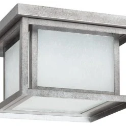 Wholesale 🔔 Sea Gull Lighting 2-Light Outdoor Flush Mount, Weathered Pewter 😍