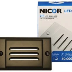 Hot Sale 🎉 NICOR Lighting NICOR STP-10-120-HOB LED Step Light With Oil-Rubbed Bronze Horizontal Faceplate 🔔