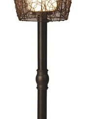 Discount 🔥 Patio Living Concepts 58" Floor Lamp, 2" Bronze Tube Body, Random Weave Walnut Wicker Barrel Shade 😀