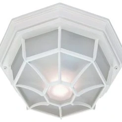 Coupon 🔥 Acclaim Lighting 2002 2 Light 11"W Outdoor Flushmount Ceiling - Textured White 🔔