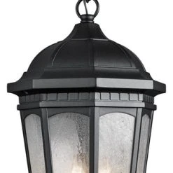 Cheap 💯 Kichler Courtyard Outdoor Pendant 3-Light, Textured Black 👏